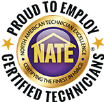 Proud to employ NATE Certified Technicians Logo